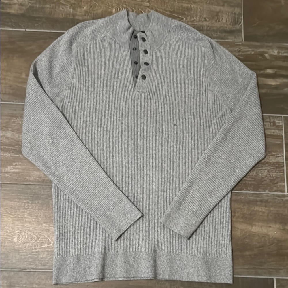 Express Gray Crewneck Sweater Versatile Knit Design